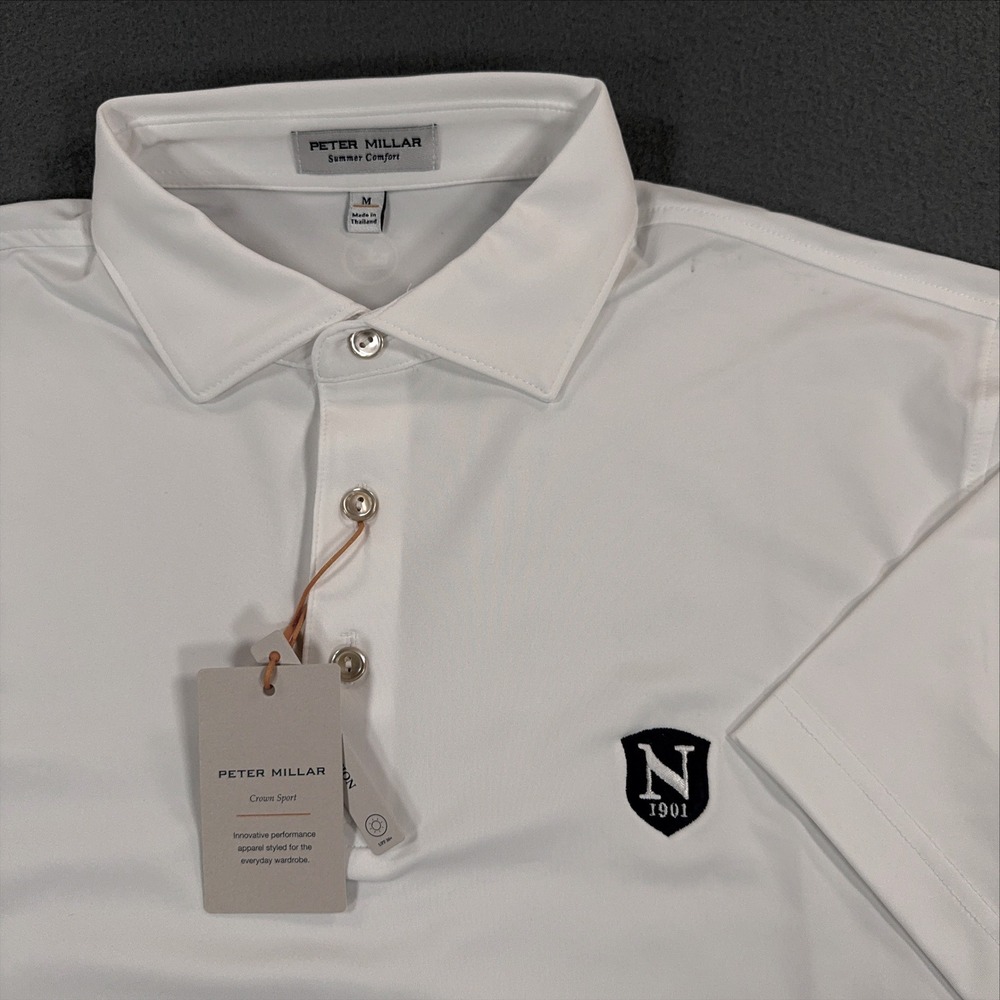 Peter Millar Summer Comfort Mens White Golf Polo Shirt N 1901 NEW